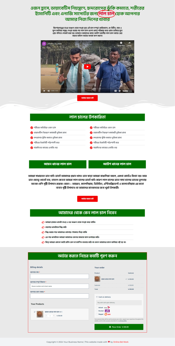 Red Rice Ecommerce Landing Page bdecho