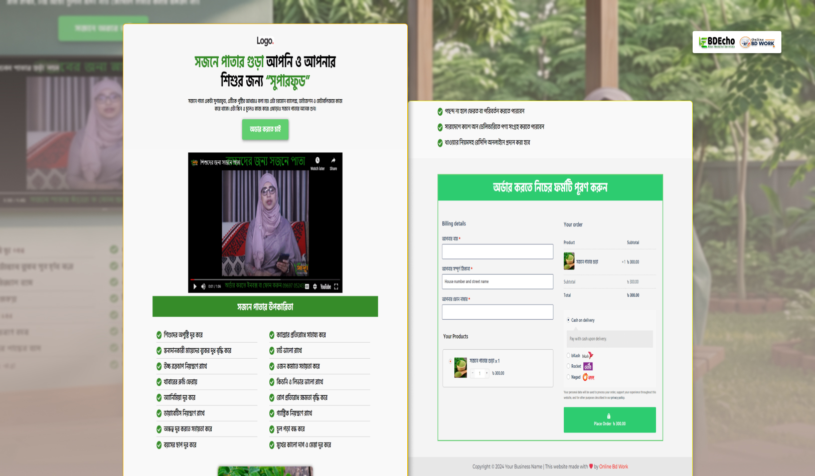 Moringa Powder Ecommerce Landing Page